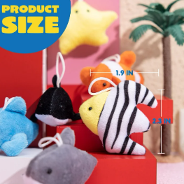 SYNCFUN 24 Pcs Mini Stuffed Animal Small Plush Toy Party Favors Sea Animals Pinata Fillers for Kids, Carnival Prizes, School Gifts, Birthday Party Supplies