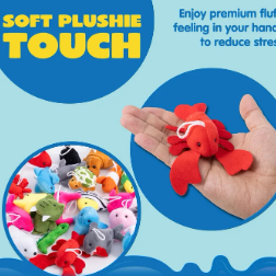 SYNCFUN 24 Pcs Mini Stuffed Animal Small Plush Toy Party Favors Sea Animals Pinata Fillers for Kids, Carnival Prizes, School Gifts, Birthday Party Supplies