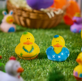 Joyfy 15 Pcs Rubber Ducks, Random Assortment Mini Rubber Duckie Toys with Mesh Carry Bag for Kids Baby Bath Shower Toys, Birthday Gifts, Summer Beach Pool Activity, Party Favors