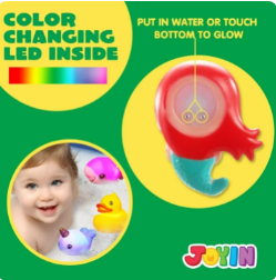 12Pcs Light Up Bath Toys, Toddler Flashing Colourful LED Bathtub Mermaid Toy, Baby Bathtime Floating Rubber Shower Toy for Infant Baby Kids Boy Girl Birthday Valentines Gift Swimming Pool Party