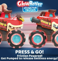 JOYFY 3 Pack Monster Truck Toy - Motion Activated Light-Up Cars for Toddlers - Monster Treads Lightning Wheels - Baby Toy Present - Press & Go Cars for Boys Girls Birthday Gifts Easter Basket Stuffer