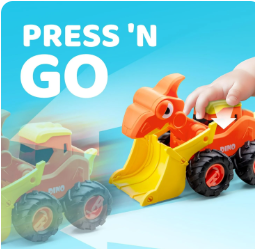 Joyfy 4Pack Dinosaur Construction Vehicles Set, Baby Toy Cars for Toddlers, Car Toys for 1 2 3 Year Old Boys Girls Kids, Best Birthday Gifts for Toddler