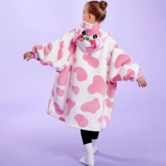Joyfy Kids Wearable Blanket Hoodie, Warm and Cozy Flannel Sweatshirt for Gilrs and Boys Christmas Birthday Gifts