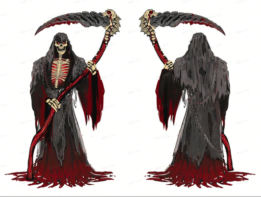 7ft Animated Grim Reaper Holding Giant Scythe