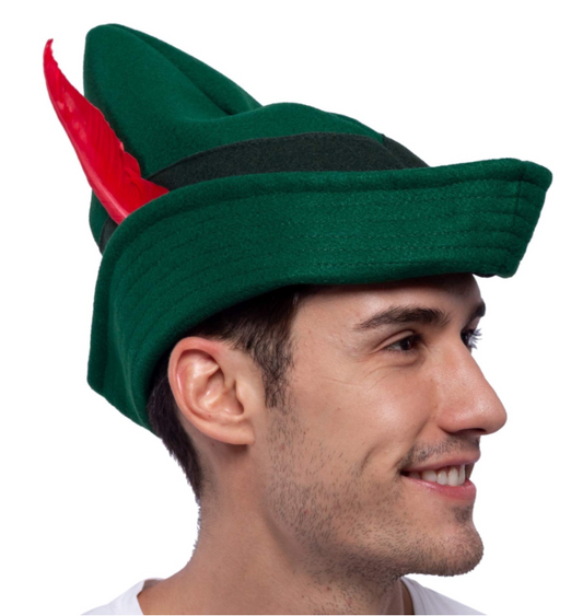 Joyfy Peter Pan Hat with Feather for Adults,Halloween Themed Cosplay, Pirate Dress UP Costume Accessory