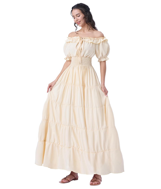 Joyfy Renaissance Costume for Women Medieval Chemise Dress Pirate Peasant Tops Irish Under Dress Halloween Cosplay Costume