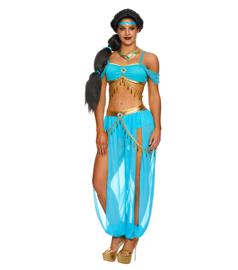 Joyfy Adult Arabian Princess Costume, Halloween Costume for Women Halloween Fancy-Dress Costume for Themed Party Cosplay
