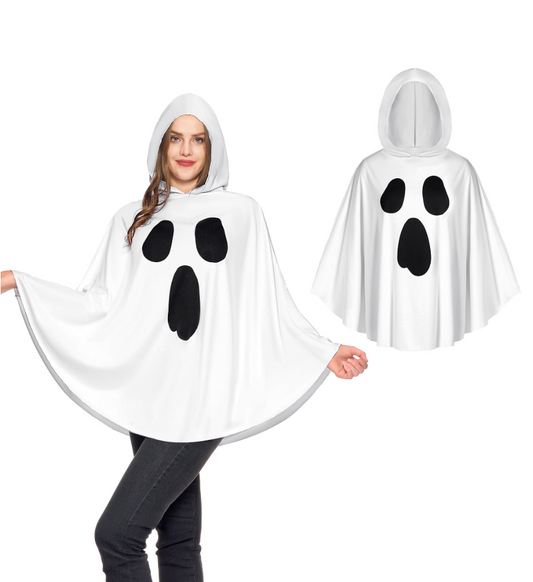 Joyfy Women White Ghost Costume, Poncho Costumes for Women, Adult Halloween Costumes Parties Cosplay