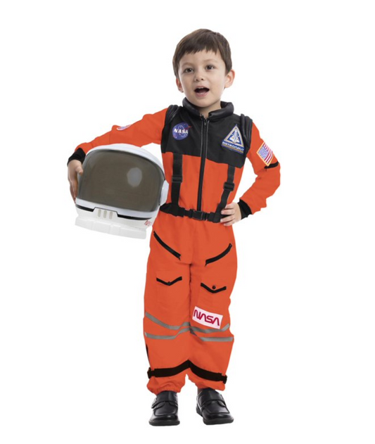 Joyfy Astronaut Costume with Helmet for Kids Toddler Boys Halloween Dress Up Party and Roly Play Cosplay 3-14 Years