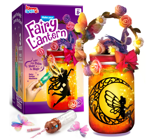 Klever Kits Fairy DIY Night Light Lantern Craft Kit, Christmas Birthday Gift for Girl Ages 6 Up