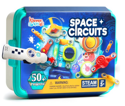 Klever Kits Electronic Circuits Toys 50+ Projects with Electronic Drill, Space-Themed STEM Educational Toy Science Kits for Kids Aged 5 6 7 8+