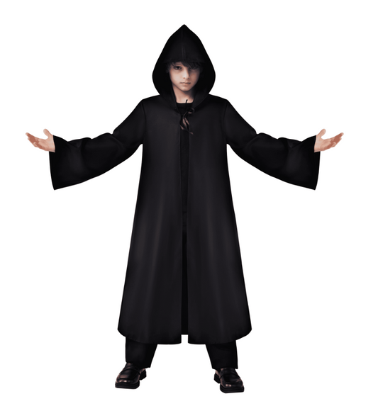 Joyfy Boys Renaissance Costumes, Kids Knight Costume, Black Cloak Tunic Hooded Robe Halloween Costume for Child Halloween Party Cosplay