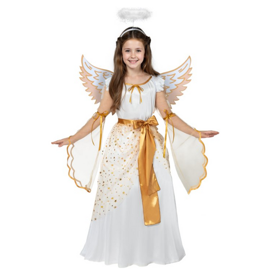 Joyfy Halloween Angel Costume for Girls, Angel Dress for Kids, Guardian Angel Set for Halloween Costumes Themed Party Cosplay