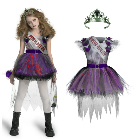Joyfy Zombie Prom Queen Costume for Girls, Halloween Costumes for Kids, Zombie Princess Outfit for Girls Halloween Party Cosplay