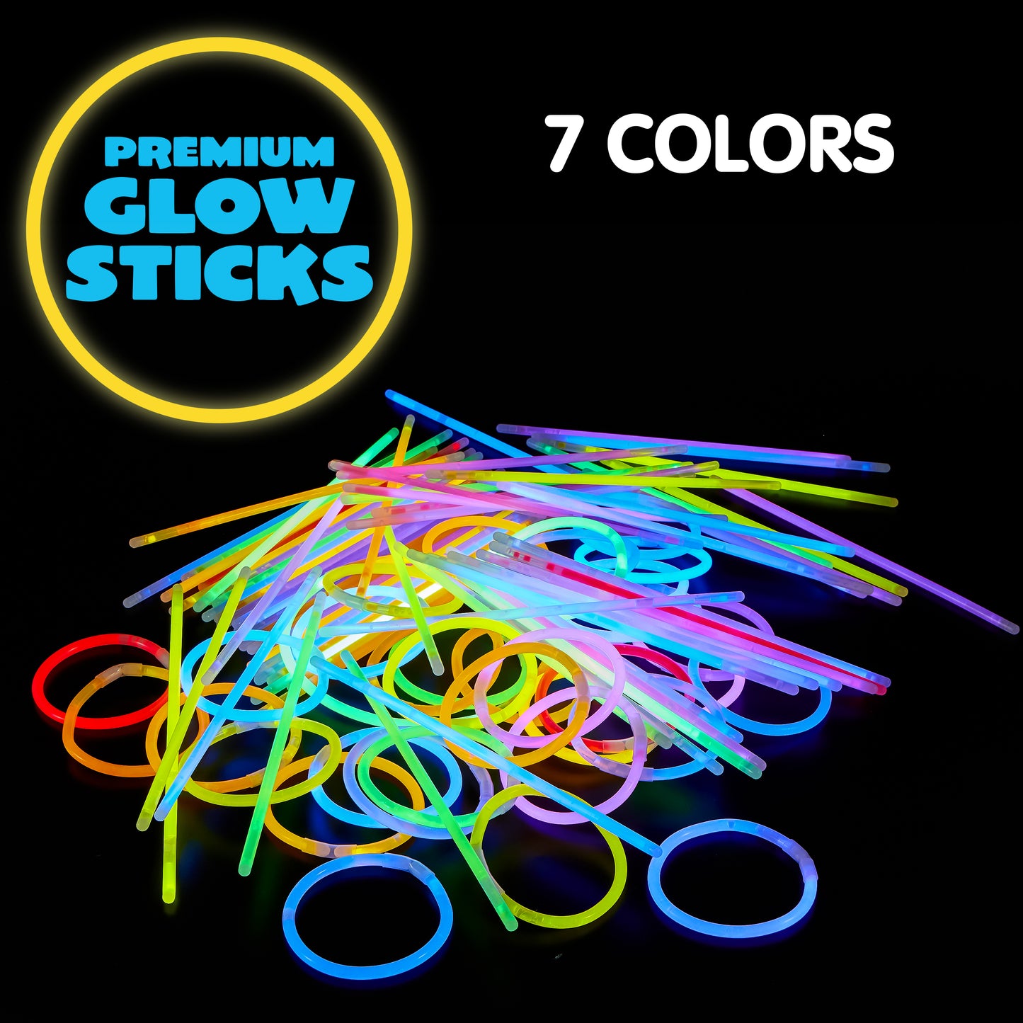 SYNCFUN 800 Pcs Glow Sticks Bulk 8" Bracelets Necklaces Glow in the Dark Glowsticks Super Bright Light Up Party Favors Neon Party Supplies for Halloween Christmas Easter