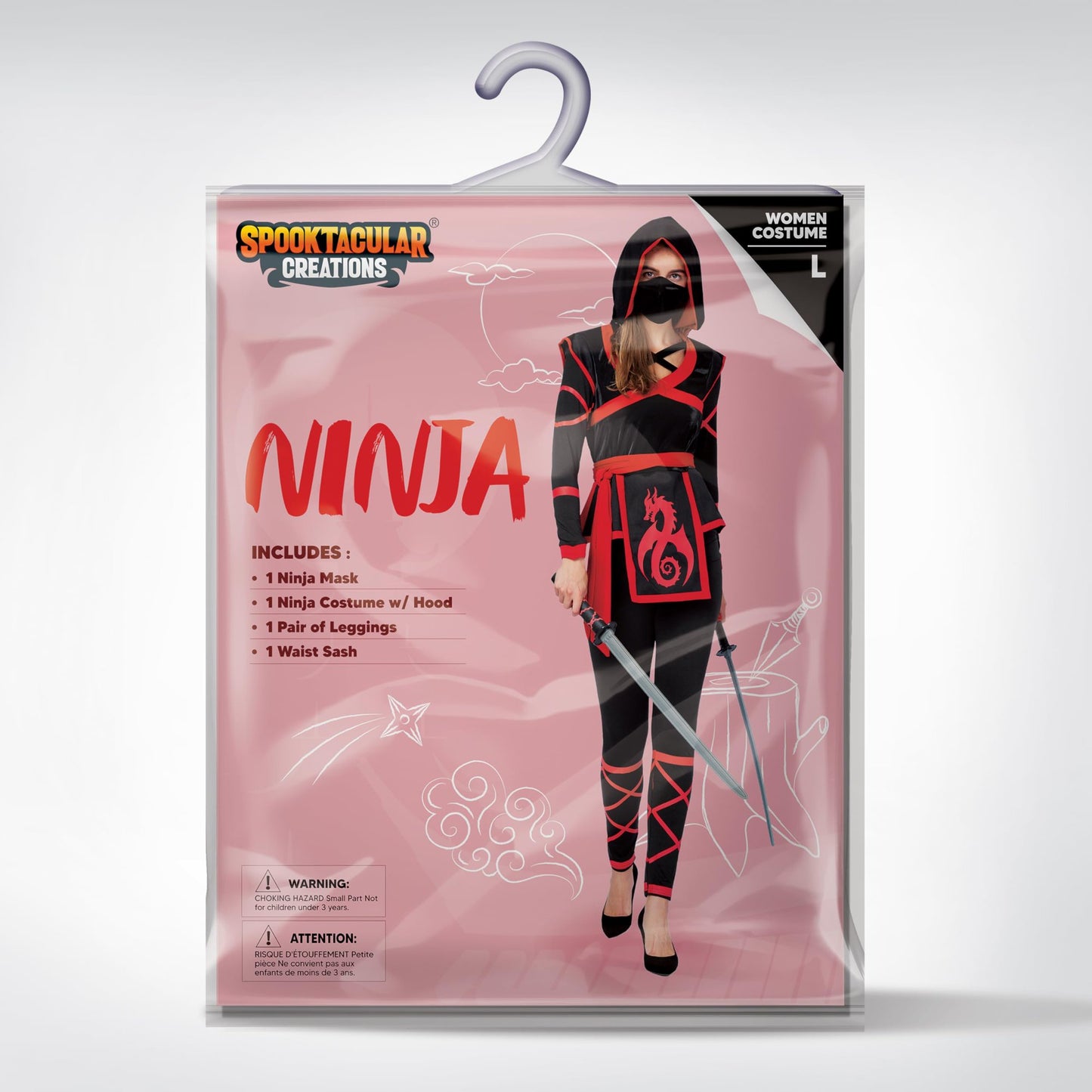 Spooktacular Creations Halloween Ninja Paladin Costume for Women with Ninja Mask. Large