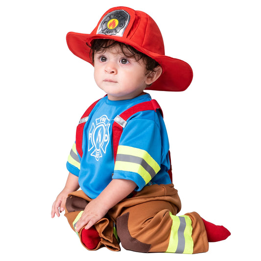 Joyfy Halloween Toddler Firefighter Costume, Baby Firefighter Costume for Baby Halloween Dress up Party