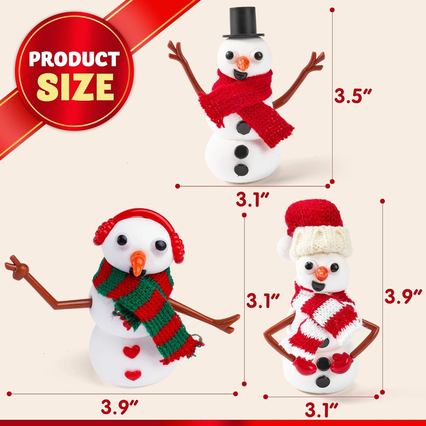 Joyfy 9 PCS DIY Snowman Christmas Craft Set, Make a Snowman Craft Kit, Perfect for Kids Christmas Party Favors, School Arts and Craft Activities