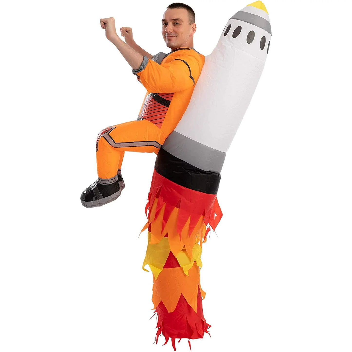 Spooktacular Creations Inflatable Halloween Costume for Adult Jet Pack Astronaut Inflatable Costume with Rockets, Halloween Unisex Cosplay Accessories, Space Costume