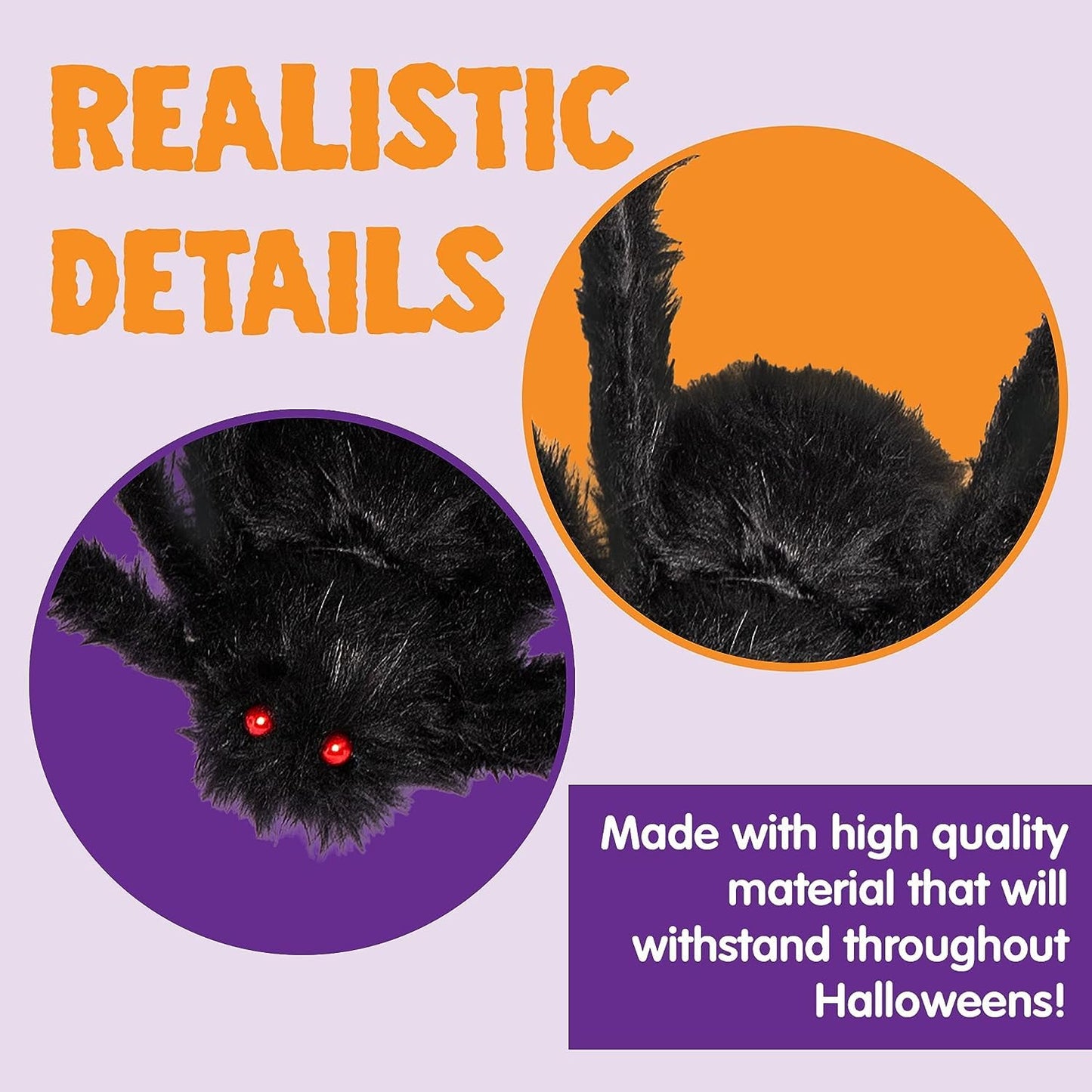 Joyfy 2 Pack 5 FT Giant Spider Halloween Decorations,Scary Spider Halloween Decorations Outdoor Party Decorations Props Halloween Yard Decorations,Black
