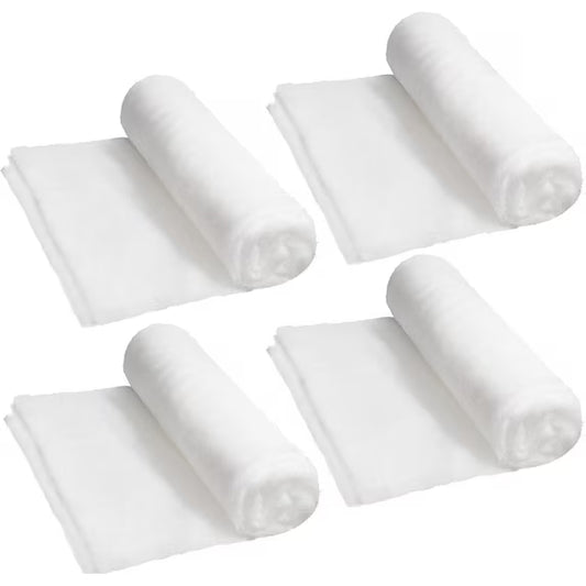 Joyfy 4pcs Christmas Snow Blanket Roll 15" x 10', Thick White Soft Artificial Snow Covers for Christmas Decorations, Snow Displays, Holiday Decorations Under the Christmas Tree and Winter Displays