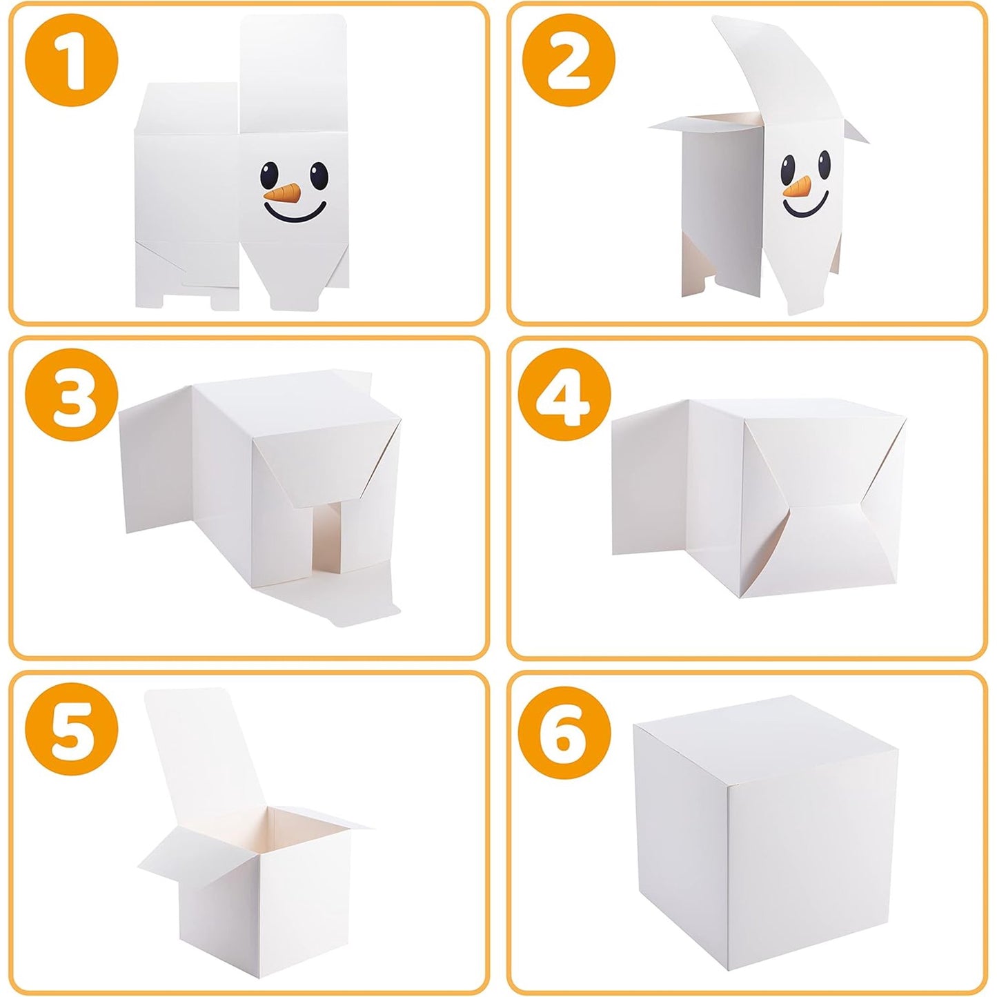 Joyfy 3 Pcs Christmas Snowman Stacking Boxes with Lids and Christmas Hat, Large Decorative Stackable Boxes, Nesting Boxes, Xmas Stackable Gift Box for Christmas Holiday and Winter Decorations