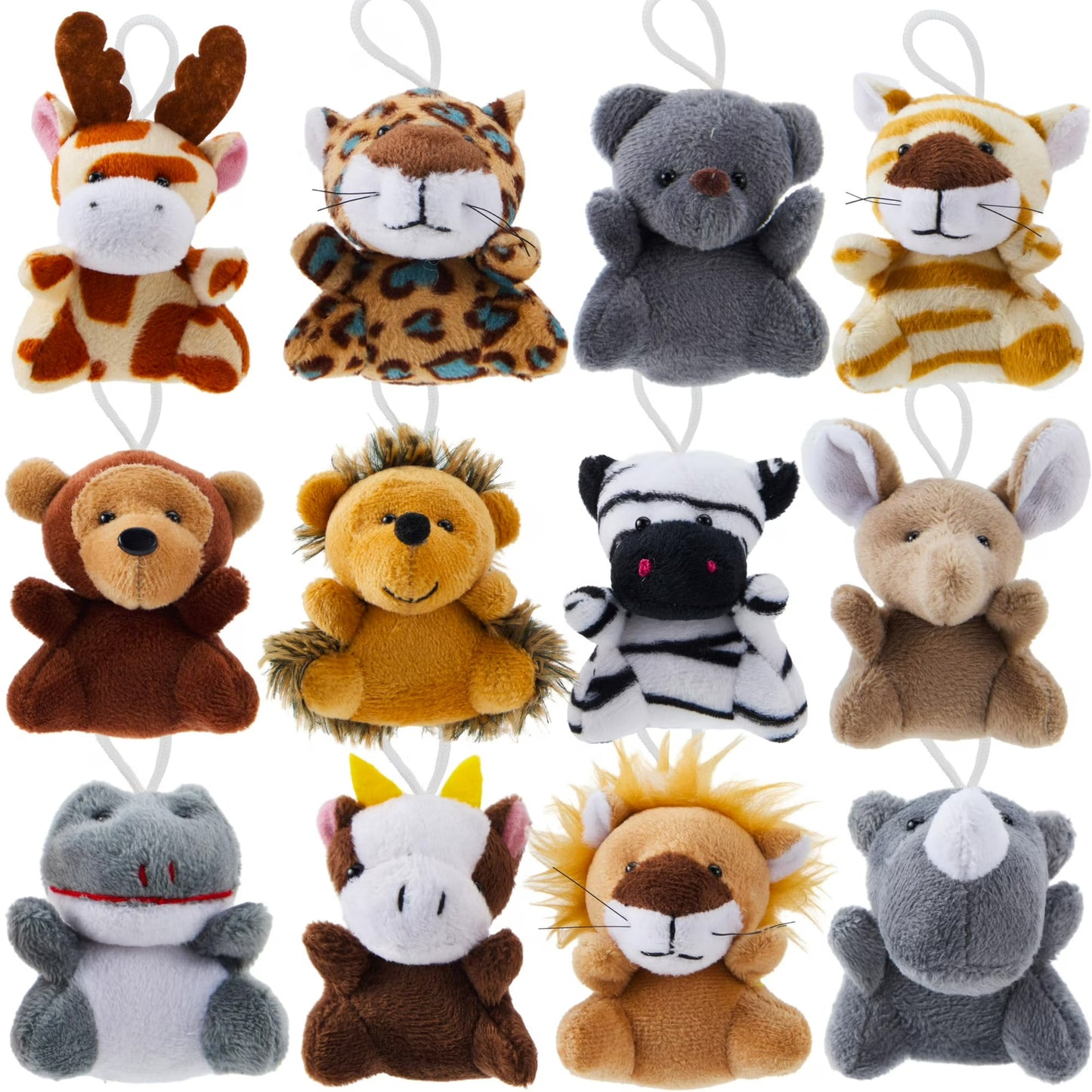 Joyfy 24 Pcs Small Stuffed Animals 3¡° Kids Party Favors Bulk Safari Animals Plush Toys, Party Bag Stuffers, Birthday Favors, Classroom Prize, Bulk Gifts for Christmas