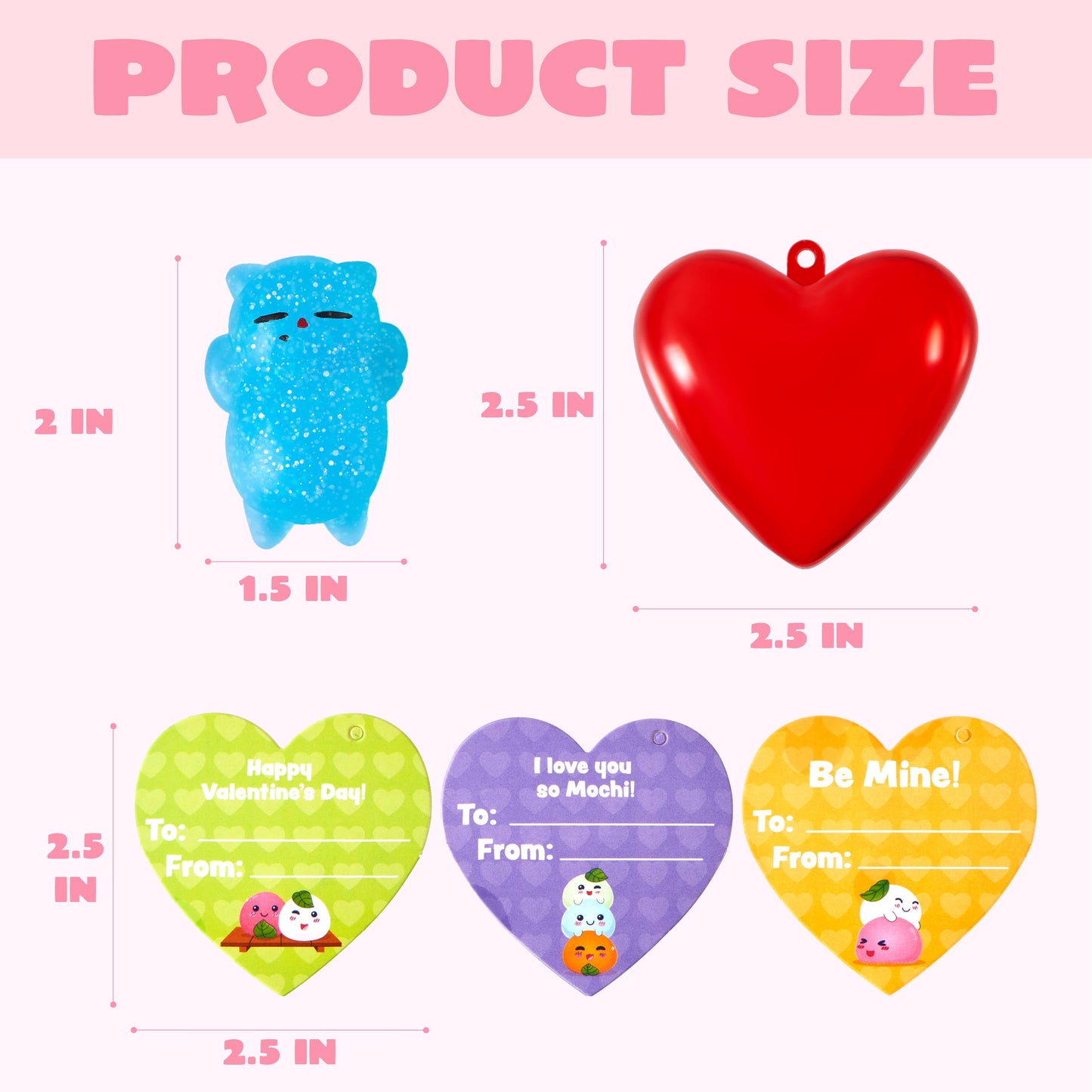 28 Packs Gift Cards with Glitter Mochi Squishy Toys, Stress Relief Fidget Toys, Cute Squeeze Toys for Kids Valentine’s Party Favor, Classroom Exchange Prizes, Exchange Gifts and Greeting Cards