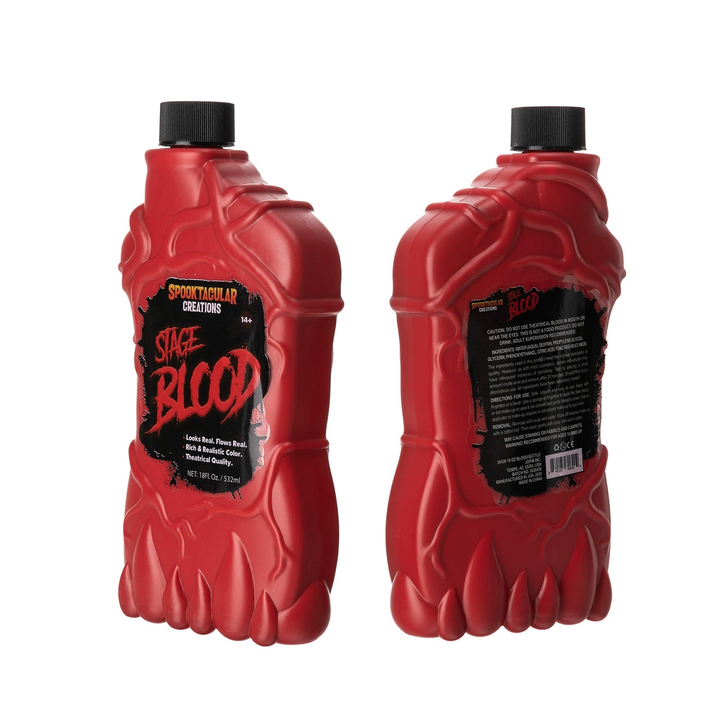 SPOOKTACULAR CREATIONS 18 oz Fake Halloween Vampire Blood Bottle for Halloween Costume, Zombie, Vampire and Monster Makeup & Dress Up