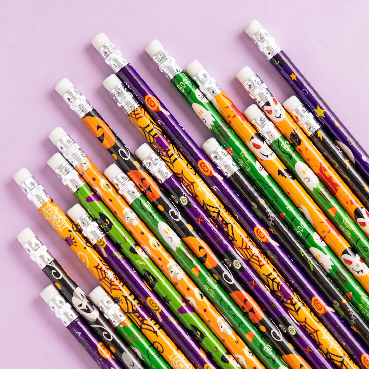 SYNCFUN 108 Pcs Halloween Pencils Bulk with Eraser for Kids,Colorful Pencils Stationery Pencil Set,Halloween Favors Prizes for Kids,Halloween Bulk Toys