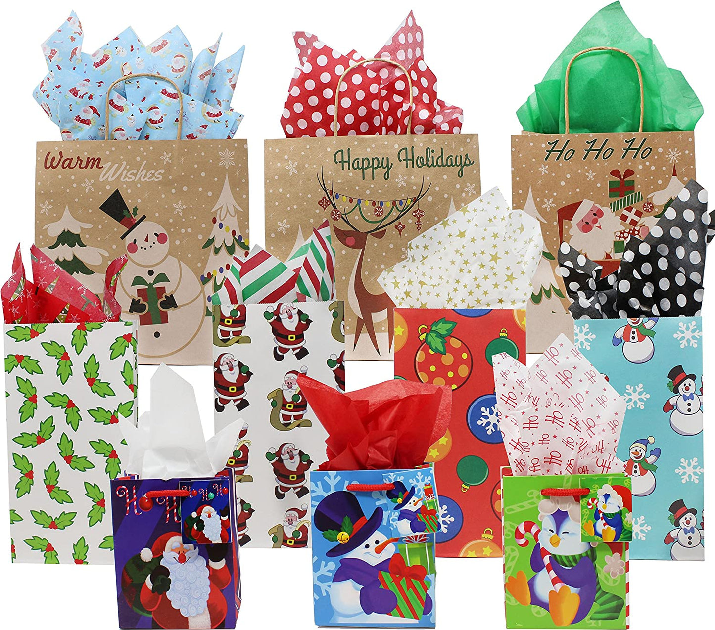 Joyfy 150 Sheets Christmas Tissue Paper Assorted Design 20" x 20" Easy and Fast Gift Wrapping Accessory for Present Boxes, Xmas Gift Wrapping Bags and Wine Bottles