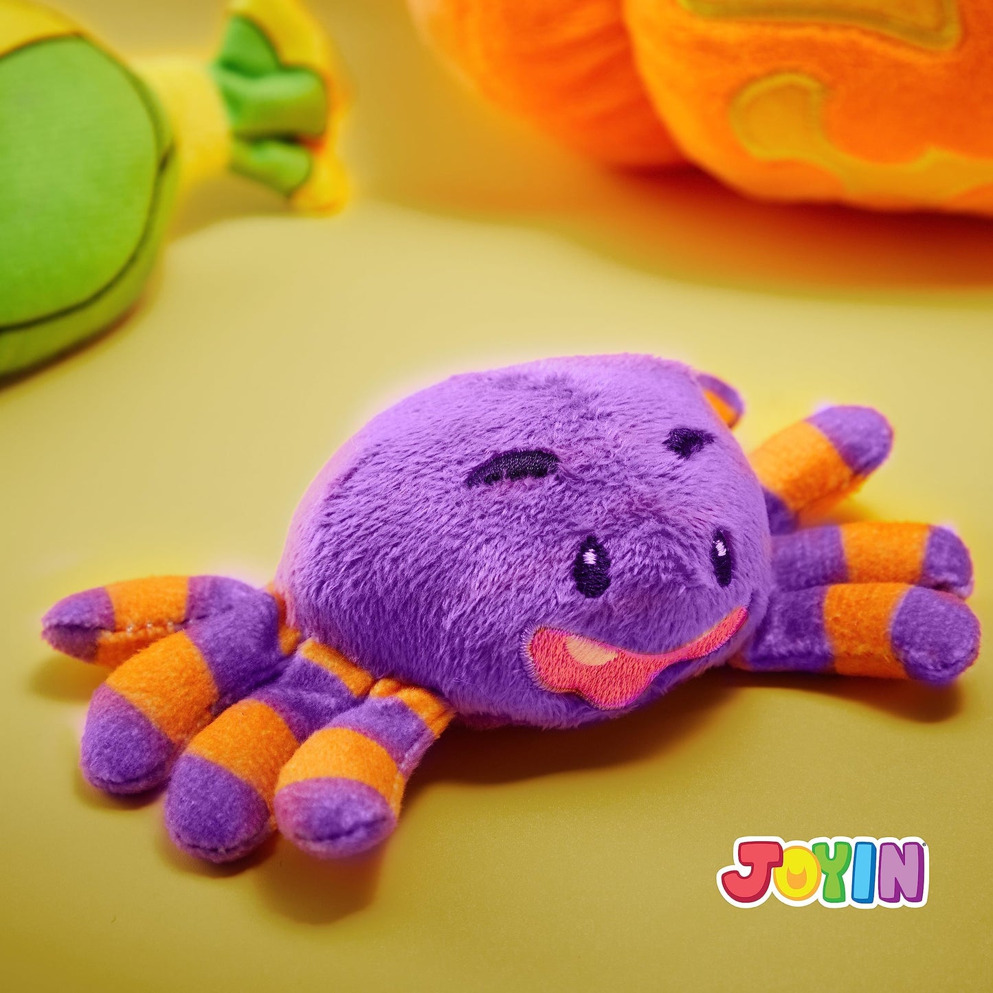 Joyfy 8 Pcs Halloween Basket with Stuffed Plush,Halloween Gift Basket Stuffers for Baby Kids Toddler,Halloween Toys,Halloween Pumpkin Decorations