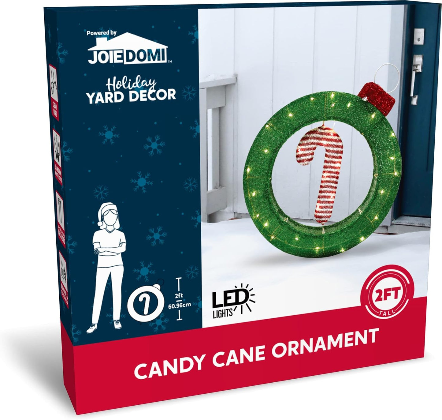 Syncfun 2 FT Candy Cane Yard Light Christmas Outdoor Decorations,30 LED Christmas Decorations,Christmas Yard Light with Stakes Decorations Outdoor Holiday Decor
