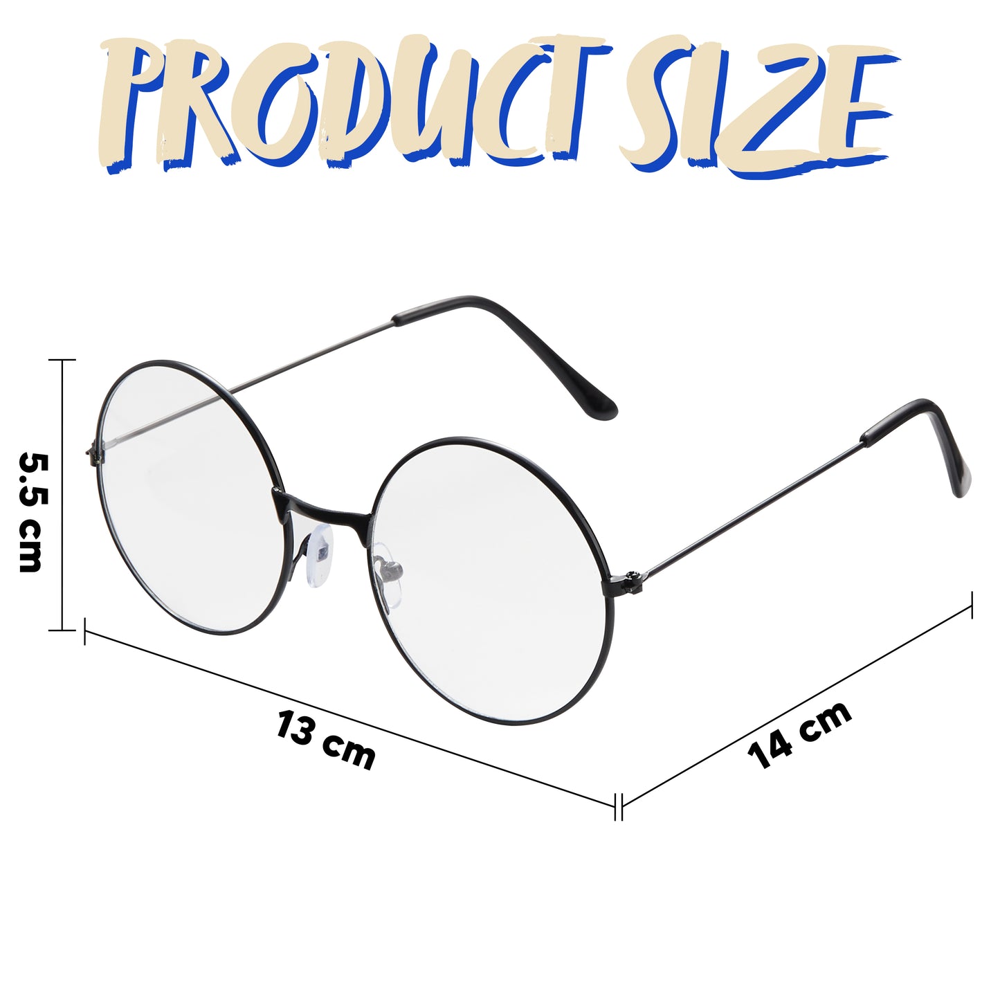 SYNCFUN Halloween Wizard Glasses,Round Glasses Magic Costume Movie Themed Costume Glasses for Kids Posing Props Masquerade Costume Birthday Party Cosplay Supplies
