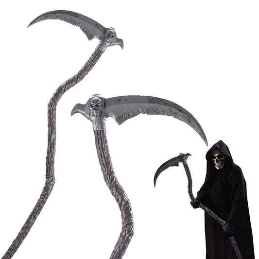 Joyfy 55inch Grim Reaper Scythe Halloween Accessories,Scythe Prop for Halloween Party Pretend Play Grim Reaper Costume,Halloween Dress Up