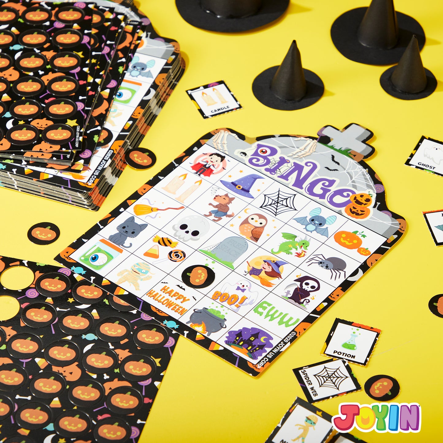 Joyfy 28 Players Halloween Bingo Game Cards for Kids,Halloween Bingo Fun Party Games Classroom Games Activities Party Supplies