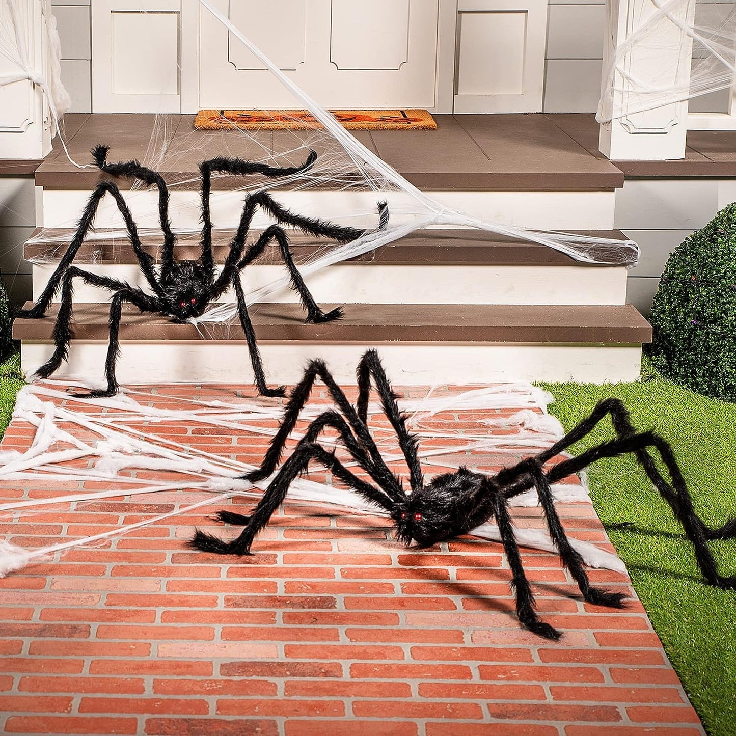Joyfy 2 Pack 5 FT Giant Spider Halloween Decorations,Scary Spider Halloween Decorations Outdoor Party Decorations Props Halloween Yard Decorations,Black