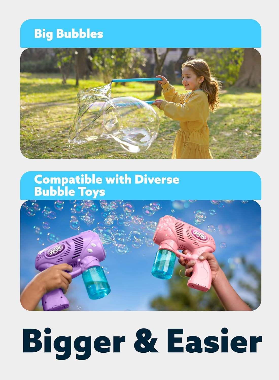 SYNCFUN Bubble Solution Concentrated 6 Giant Pack Bubble Refill for Toys, Easter Outdoor Activities