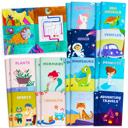 Joyfy 24 Pack Mini Coloring Books for Kids Ages 2-4-8, 4.8" x 6.7" Activity Book for Toddlers Party Favors, Bulk Gifts for Birthday, Goodie Bag Stuffers, Classroom Prizes