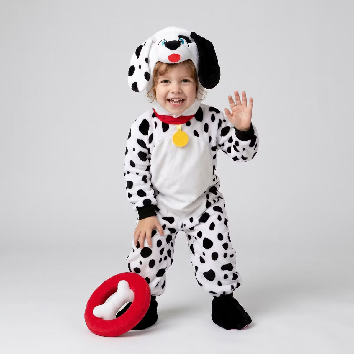 Joyfy Halloween Costume Dalmatian Costume for Toddler Infant, Baby Dalmatian Costume with Hat Shoes for Kids Dress Up Party - 6-12 months