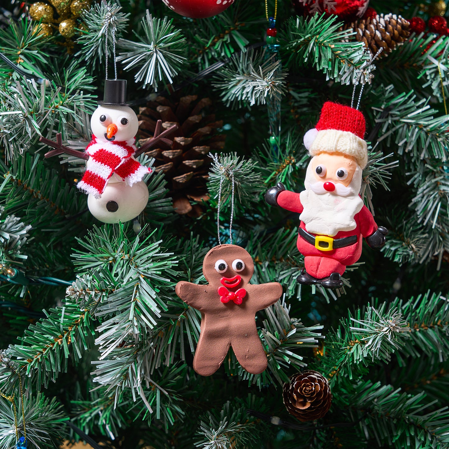 SYNCFUN 3 PCS Christmas Craft Kit, Christmas Snowman, Santa Claus and Gingerbread Man Craft Kit for Kids Xmas DIY Gifts, Arts and Craft Activities