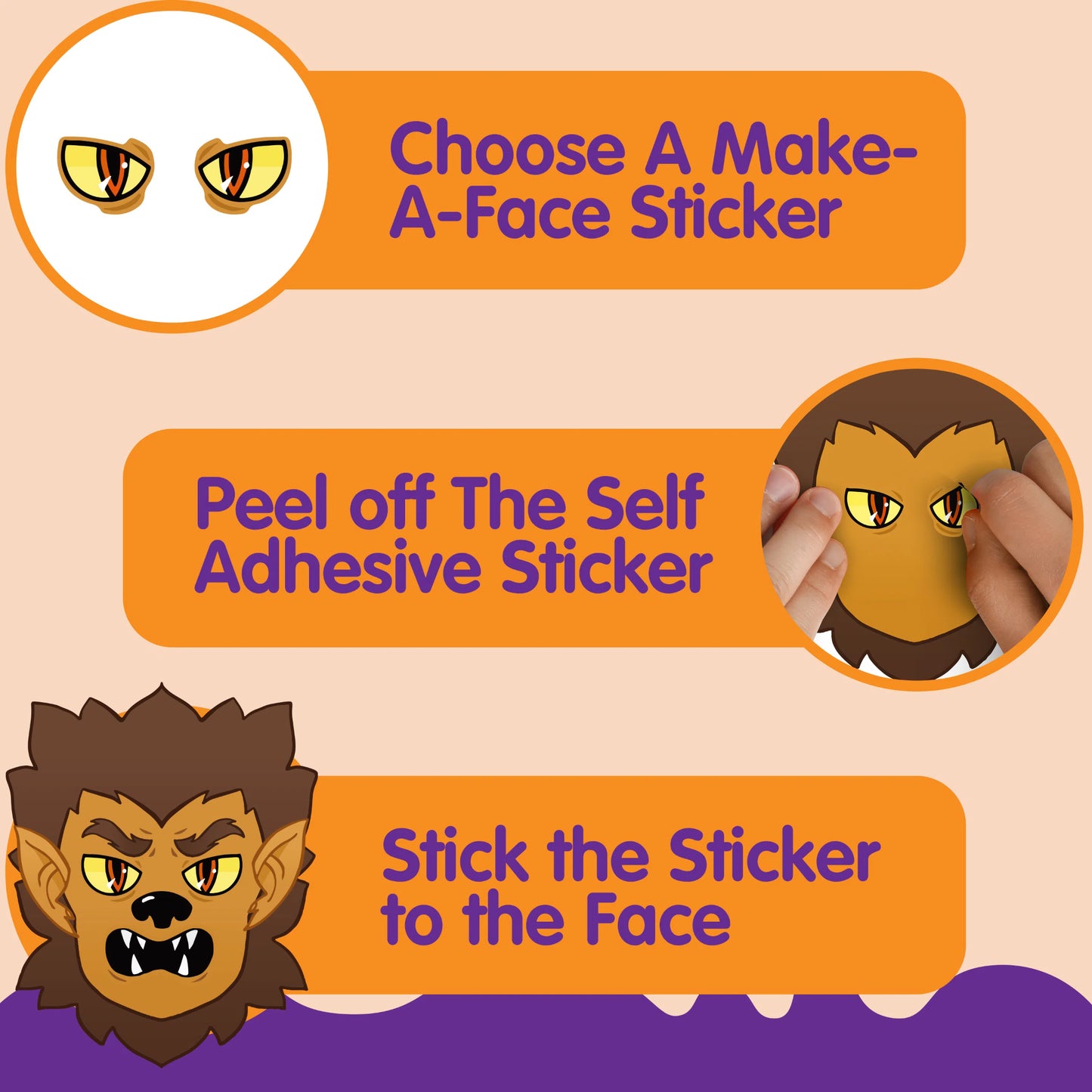 Joyfy 36 Pcs Halloween Stickers Make a Face Halloween Characters Stickers for Kids,Witch Vampire Self Adhesive DIY Decorations Stickers Fall Stickers Party Favors for Kids,Halloween Craft