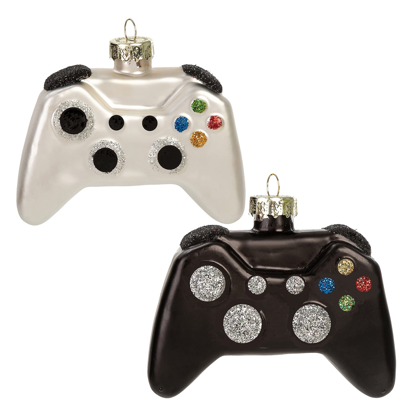 Joyfy 2PCS Glass Christmas Ornament Set,Video Game Ornament for Kids