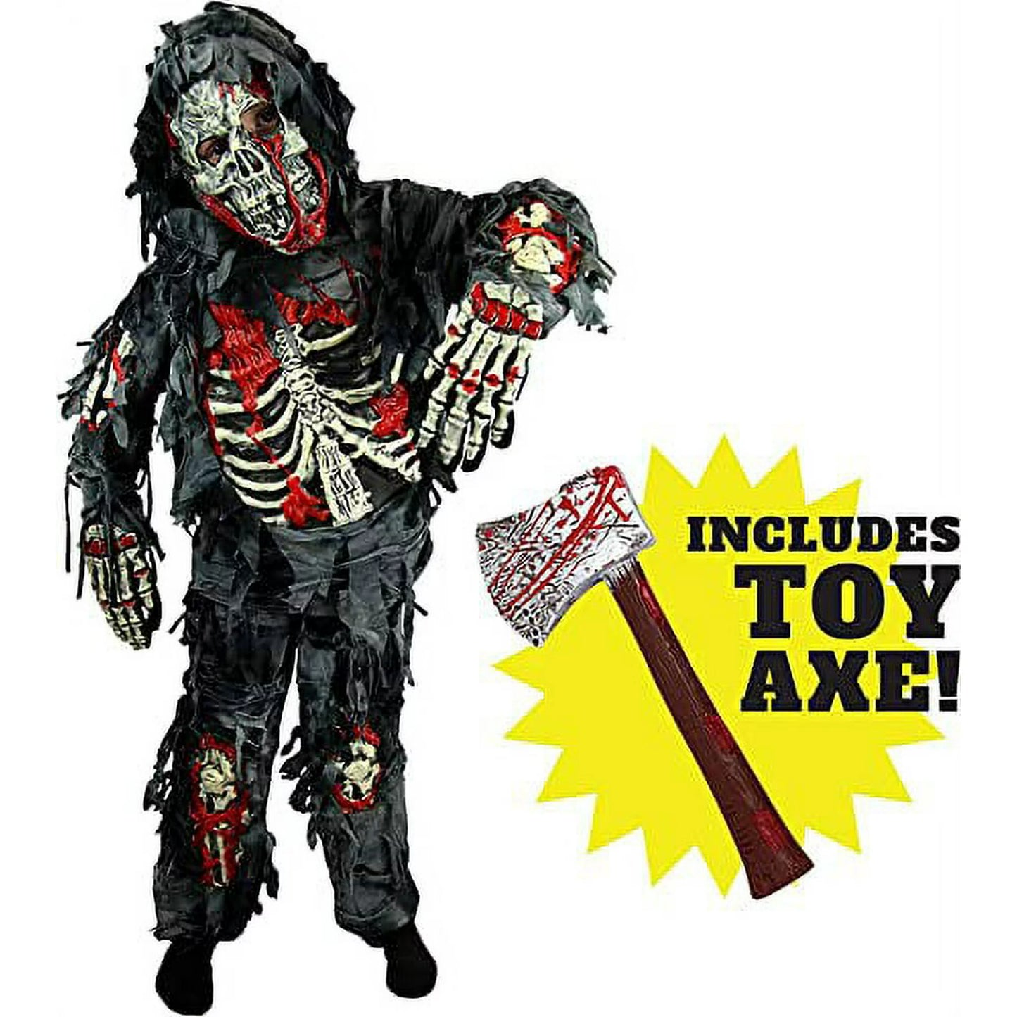 Spooktacular Creations Zombie Costume for Child with Bloody Axe, Halloween Zombie Dress UP for Boys, Monsters Costume Accessories