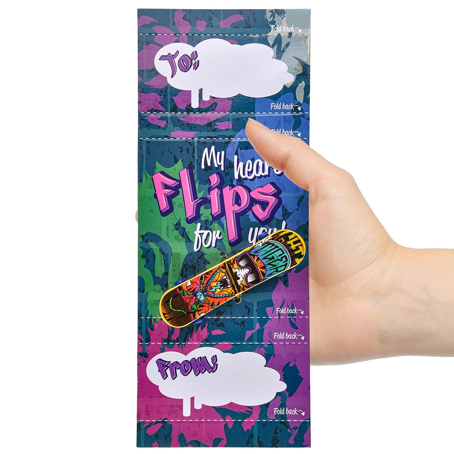 28pcs Valentines Day Cards with Finger Skateboard for Kids Boys, Valentines School Class Exchange Gifts for Ages 6 and up
