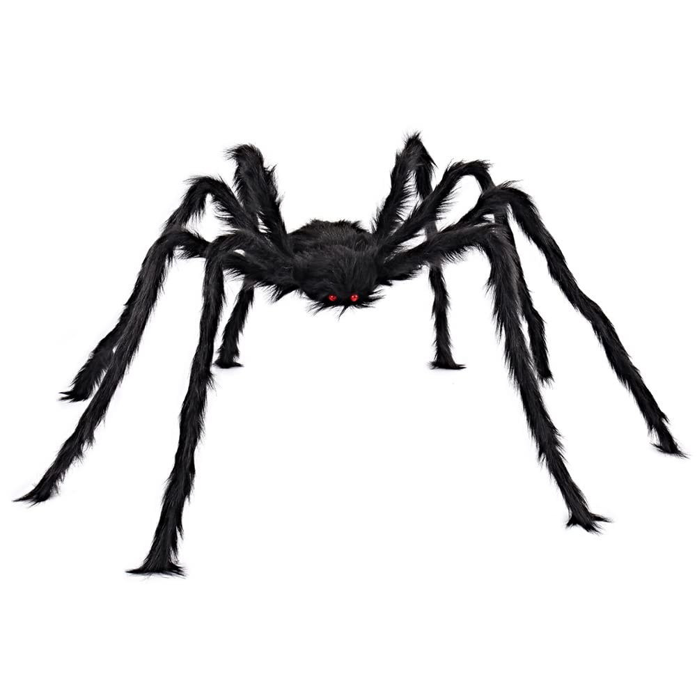 Joyfy 5 ft Giant Spider Halloween Decorations,Scary Spider Halloween Outdoor Party Decorations Props Halloween Yard Decorations,Black