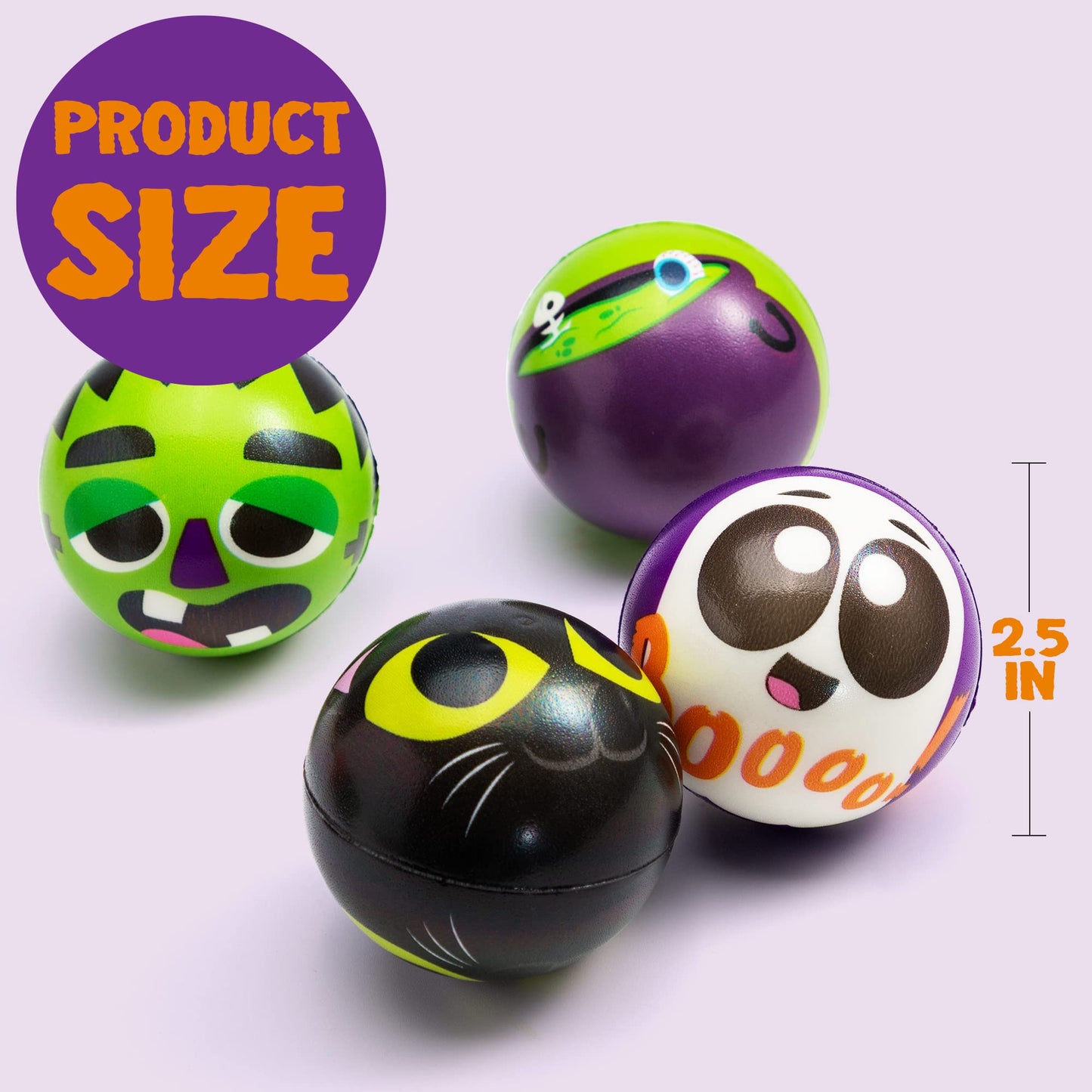 Sycnfun 24 Pcs Halloween Stress Balls for Kids,Halloween Funny Stress Balls Fidget Toys Bulk,Halloween Squishy Toys,Halloween Party Favor