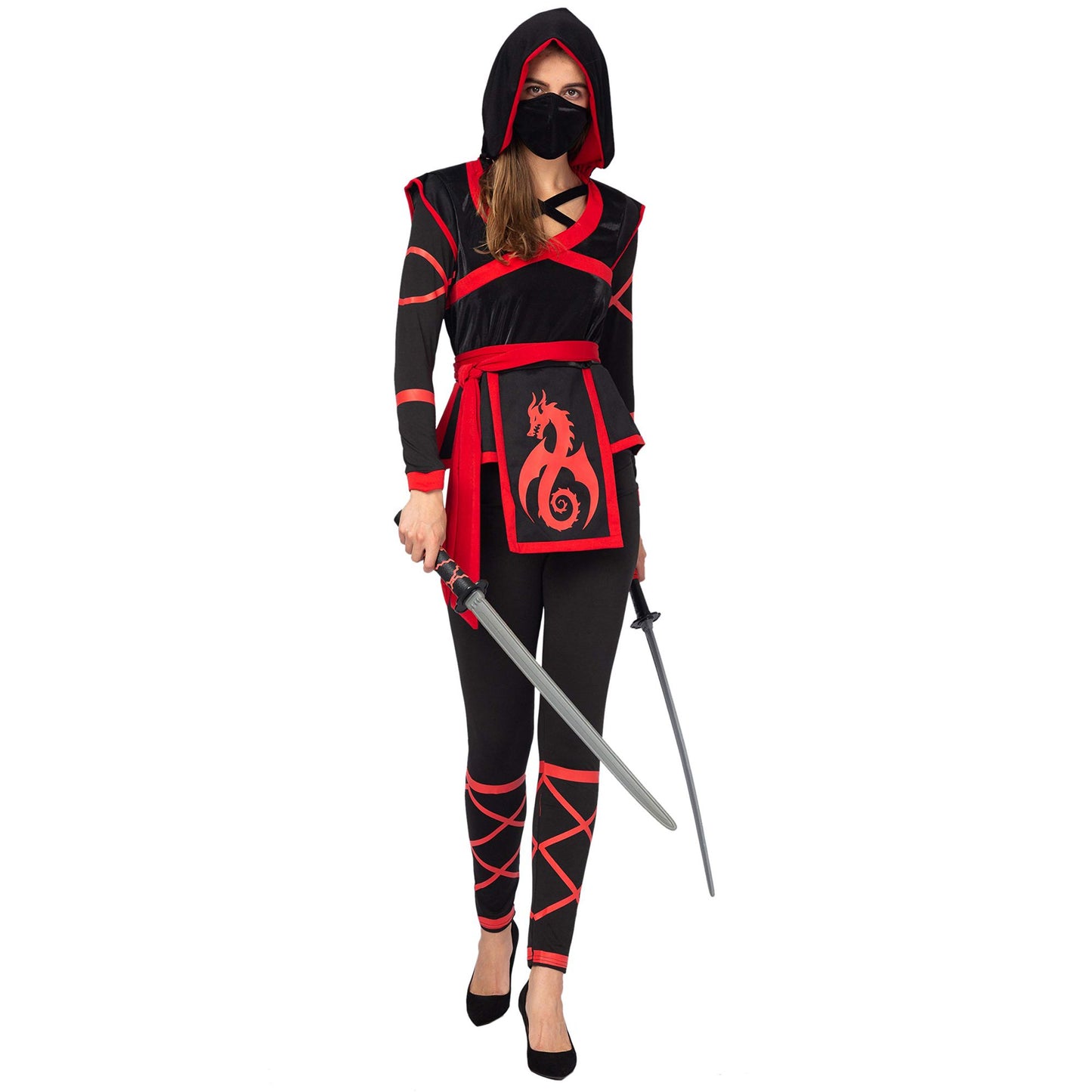 Spooktacular Creations Halloween Ninja Paladin Costume for Women with Ninja Mask. Large