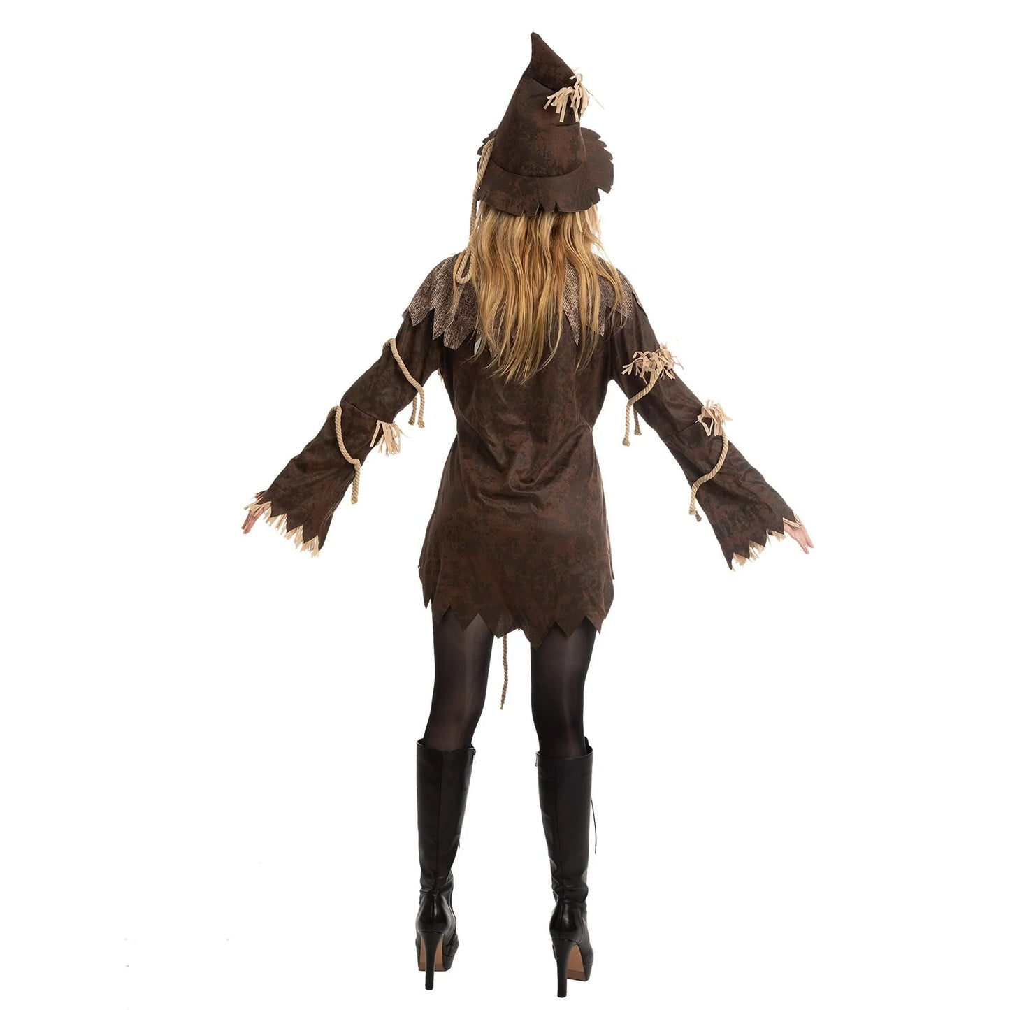 Joyfy Scary Scarecrow Costume for Adult Women Halloween Dress-Up Party Cosplay