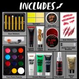 Spooktacular Creations 25 Pcs Halloween Makeup Kit,Halloween Family Makeup Set Face Painting Kit with Liquid Blood Gel,Fake Blood and More for Zombie Vampire Cosplay for Adult Kids